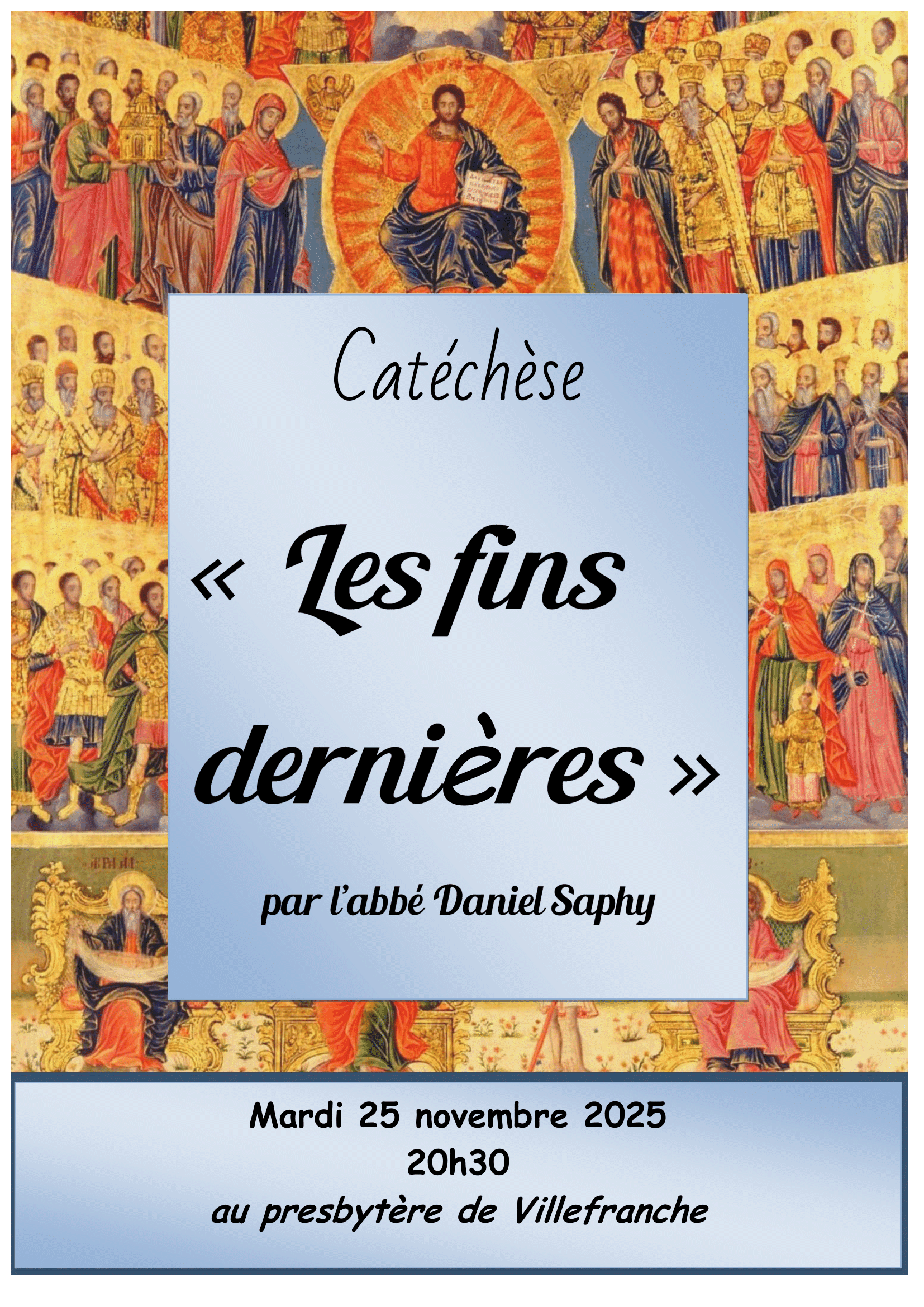 Catéchèse pour adultes : "Les fins dernières"